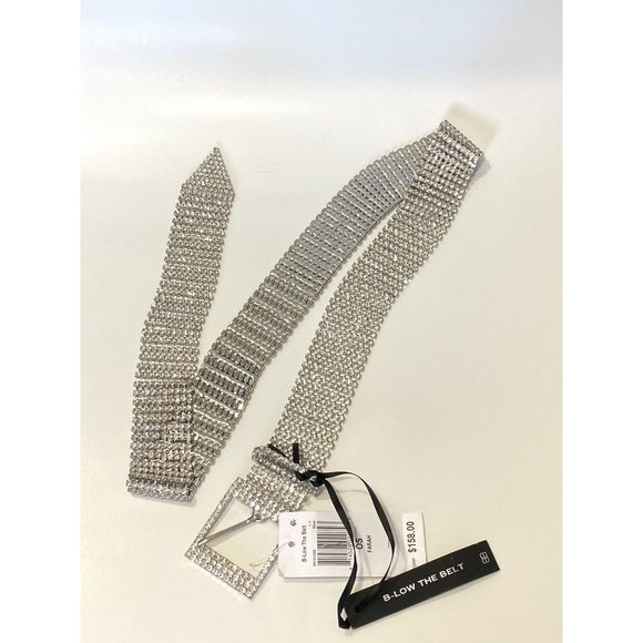 B-Low the Belt Silver Rhinestone Belt - Picture 4 of 4